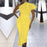 Sexy Yellow Asymmetric One Shoulder Cocktail Party Ruched Dress On Sale