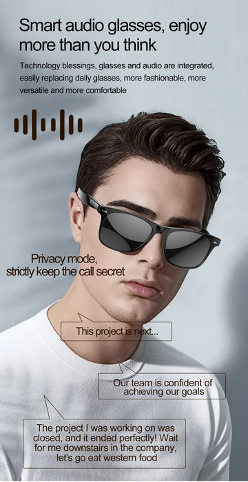 Smart AI Glasses Wireless Bluetooth Call Built-In Mic Speakers Sunglasses On Sale