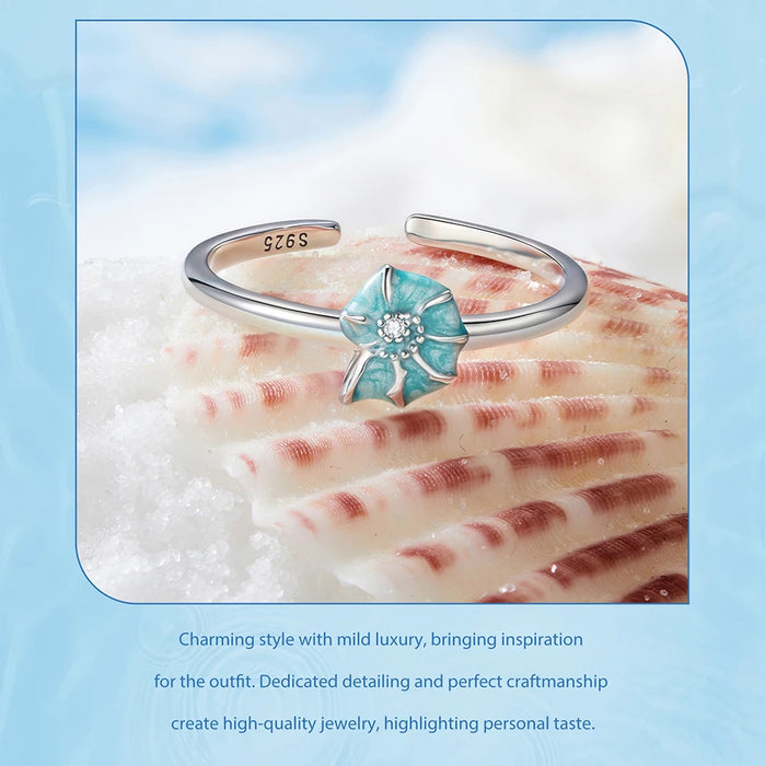 925 Sterling Silver Ocean Marine Life Seashell Theme Open Rings Collection On Sale