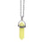 Natural Yellow Quartz Crystal Hexagonal Pillar Bullet Pendant Necklaces On Sale