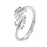925 Sterling Silver Tropical Turtleback Leaf Open Rings On Sale