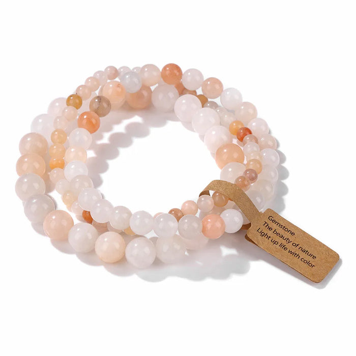 3pcs Set Aventurine Natural Stone Beads Couple Bracelet On Sale