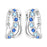925 Sterling Silver Dreamy Celestial Elegance Blue Zircon Hoop Earrings On Sale 