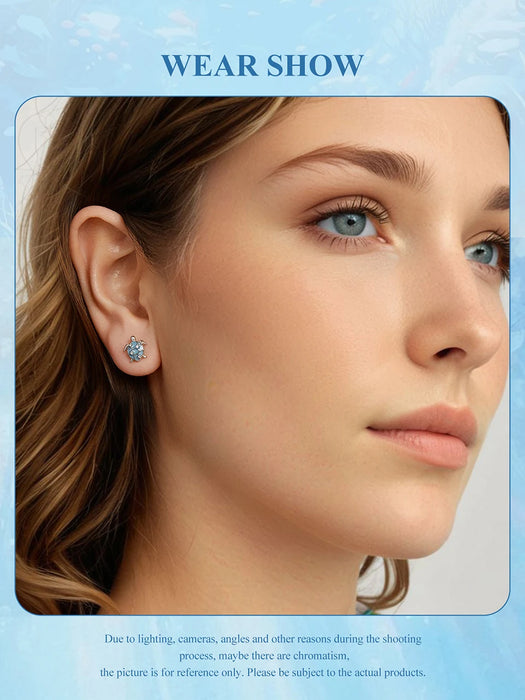 925 Sterling Silver Ocean Marine Life Theme Blue Sea Turtle Stud Earrings Collection On Sale