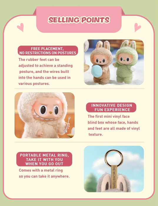 The Labubu Exciting Macaron Monsters Action Figure Plush Dolls Blind Box Collection On Sale