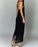 Metallic Black Halter Neckline Sequin Tassel Fringe Layered Long Dresses On Sale