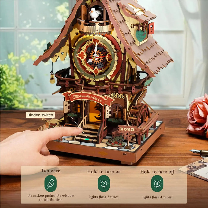 Cuckoo Clock DIY Mechanical 3D Wooden Puzzle Kit On Sale