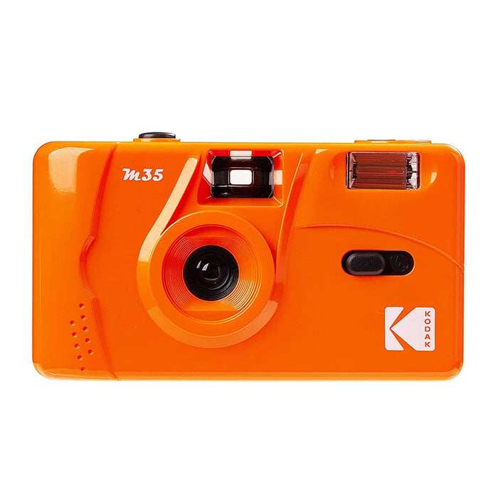 Papaya Orange KODAK Vintage Retro M35 Reusable Film Camera Kodak UltraMax Film ( 1 Roll - 3 Roll ) Bundle On Sale