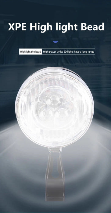 LED Retro Style Bicycle Headlamp Light - Rechargeable Or Battery Options On Sale