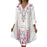 Hot Pink Bohemian Style Floral Printed Sleeve Lace Dress On Sale