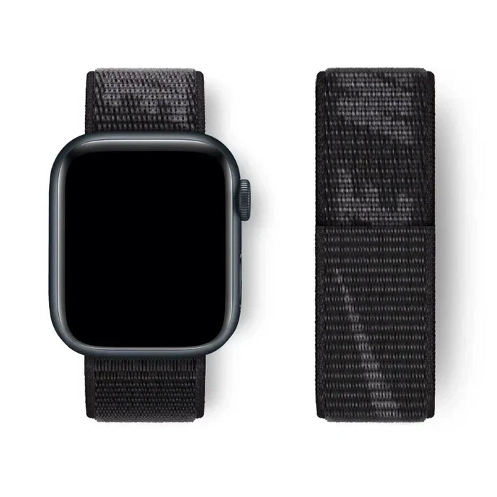 Black Nylon Watch Straps For Apple Watch 40mm, 41mm, 42mm, 44 mm, 45mm, 46mm, 49mm On Sale