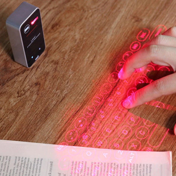 Wireless Bluetooth Laser QWERTY Keyboard Projector With Mouse Function For Android or IOS Phones or Tablets On Sale
