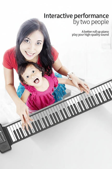 88-Key Foldable Roll-Up Digital Piano Keyboard with Rechargeable Battery, Bluetooth MIDI, 128 Tones & Rhythms On Sale