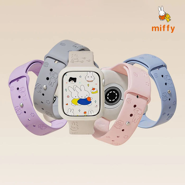 Miffy Theme Design Silicone Apple Watch Band 49mm, 46mm, 45mm, 44mm, 42mm, 41mm, 40mm, 38mm On Sale