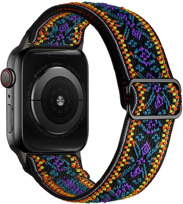 Bohemia Purple Scrunchie Watch Strap For Apple Watch Band Series 49mm, 45mm, 44mm, 42mm, 41mm, 40mm, 38mm On Sale