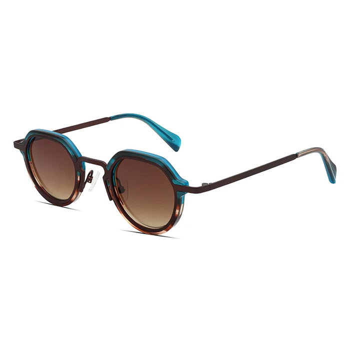 Retro Round UV400 Vintage Metal Punk Style Colored Lenses Sunglasses For Women And Men On Sale