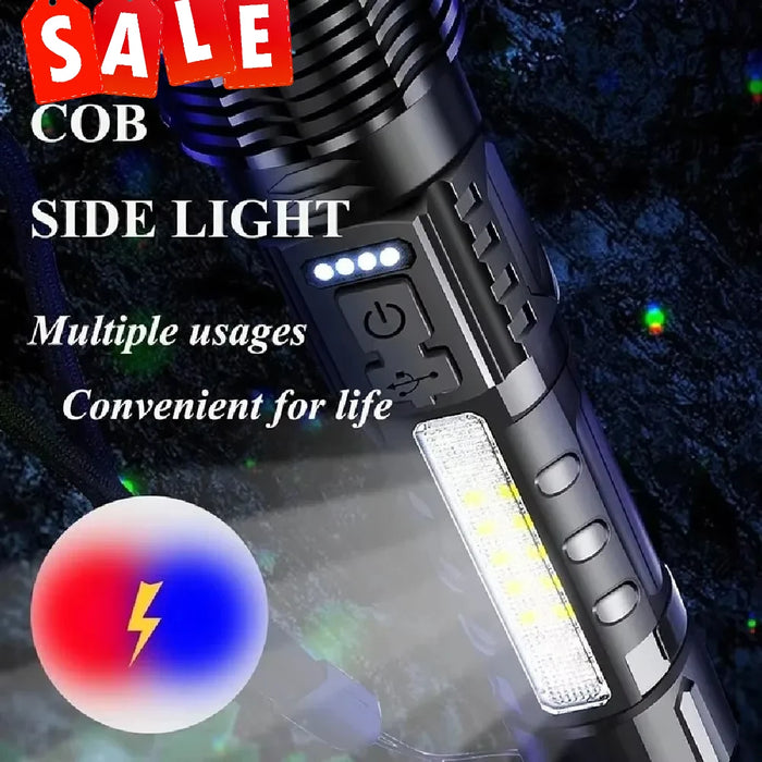 LED Zoomable Handheld Flashlight For Outdoors On Sale