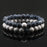 1 Set Black Weathered Stone And White Howlite Couple Bracelets On Sale