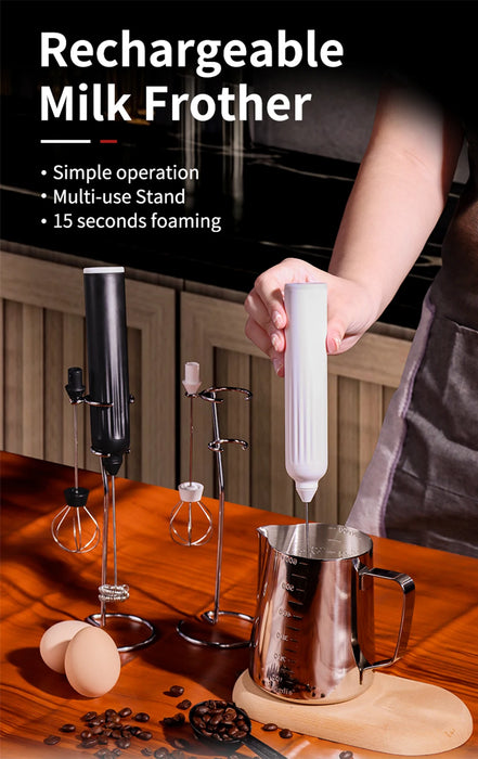 3-Speed Rechargeable Wireless Milk Frother Whisk On Sale