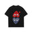 Black Unisex Heart Graphic 100% Cotton T-Shirt Casual Short Sleeve Crew Neck Tee For Everyday Wear On Sale