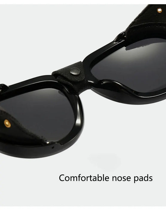 Chic Vintage Steampunk Goggle Style Oval Polarized Sunglasses On Sale