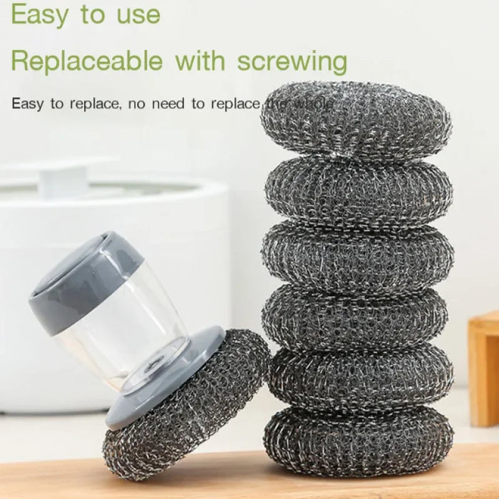Soap Dispensing Pot Cleaning Scrubber Brush On Sale