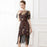 1920s Vintage Gatsby Style Red Semi-Sheer Lace Sleeve Sequin Fringed Flapper Cocktail Party Dresses On Sale
