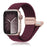 Wine Red Braided Solo Loop Apple Watch Bracelet With Double-sided Magnetic Clasp For iWatch Series On Sale