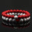 1 Set Natural Red And White Howlite Stone Couple Bracelets On Sale