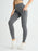 Grey Lightweight High Waisted Solid Color Yoga Leggings with Pockets On Sale