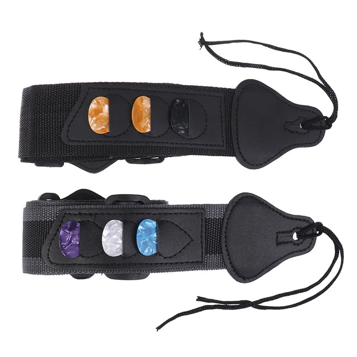 Adjustable Electric Guitar Strap with 3 Guitar Pick Holders Design - Acoustic Guitar Belt On Sale