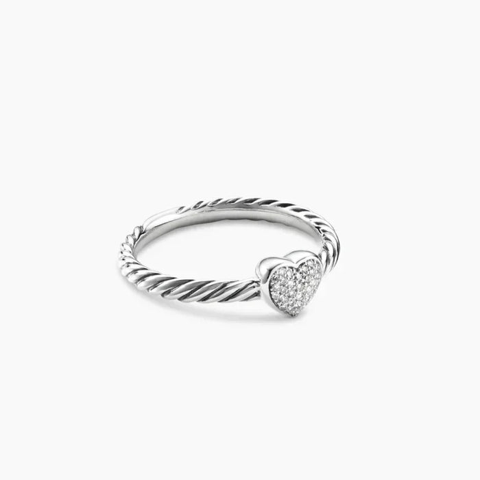 925 Sterling Silver David Yurman Style Fashion Heart Rings Jewelry Collection On Sale