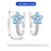 925 Sterling Silver Floral Design Hoop Earrings - Blue Flower On Sale
