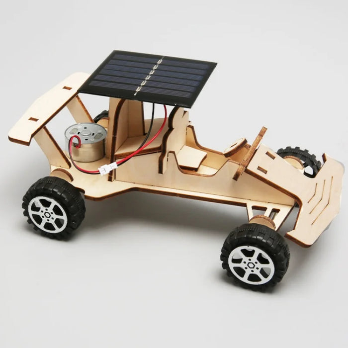 Solar Energy Racing Car DIY Robot Vehicle 3D Wooden Puzzle Kit On Sale