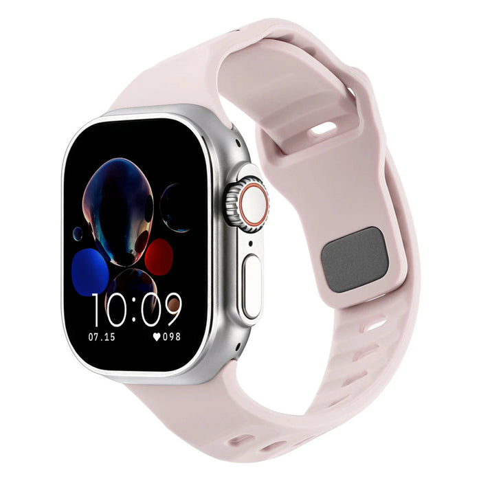 Pink Irregular Shape Adjustable Silicone Sporty Watch Band Compatible with Apple Watch 38mm–49mm On Sale | Replacement Watch Band Compatible with Apple Watch Series 1–11, SE & Ultra 