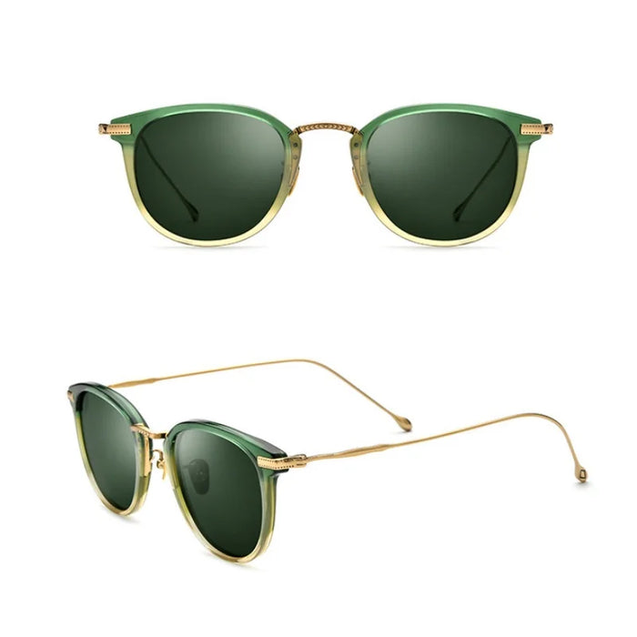 Ultralight Titanium Polarized Fashion Green Frame Sunglasses For Women And Men On Sale
