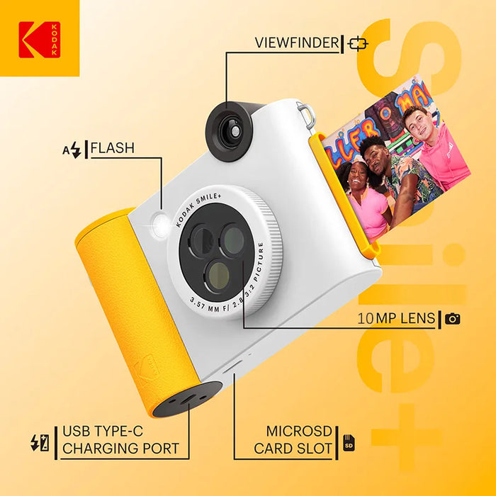 Kodak Smile+ 10MP Wireless Digital Instant Camera With Zink Inkless Printing On Sale