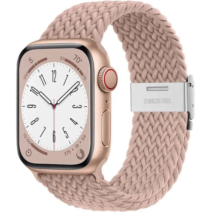 Pink Sand Stretchable Braided Loop Apple Watch Bracelet For iWatch Series On Sale