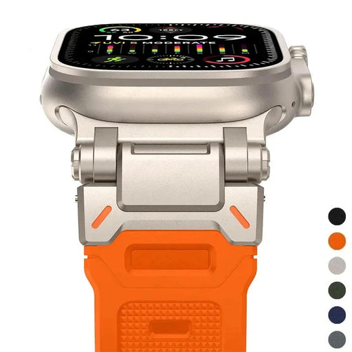 316L Stainless Steel Connectors Adjustable Loop Rugged Sports Bands For Apple Watch Strap Series 42mm, 44mm, 45mm, 46mm, 49mm On Sale