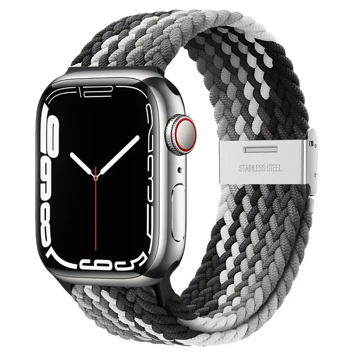 Black Clever Stretchable Braided Loop Apple Watch Bracelet For iWatch Series On Sale