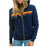 Blue Rainbow Striped Zip Hoodies For Couples For Sale