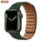 Ink Green Leather Link Magnetic Loop Apple Watch Band On Sale