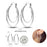 Elegant 925 Sterling Silver Double Hoop Designs Earrings On Sale
