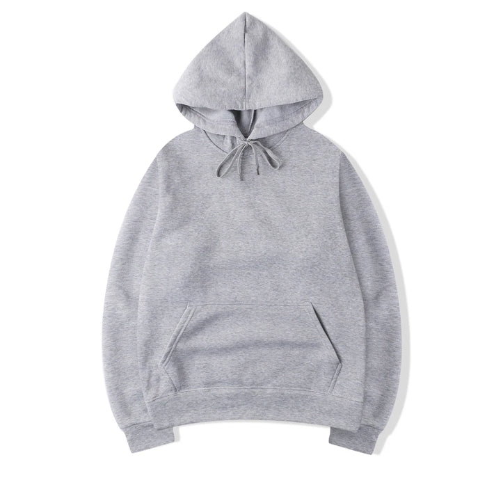 Super Comfy Light Gray Solid Color Pullover Hoodie Unisex Casual Streetwear Sweatshirt On Sale