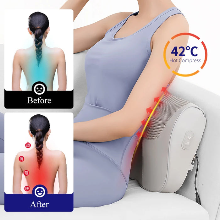 3D Kneading Black Shiatsu Massage Heat Pillow On Sale