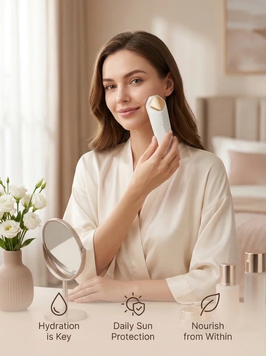 Handheld NIR Near Infrared LED Facial Skin Care Device 2-in-1 Light Therapy Beauty Tool for Skin Rejuvenation & Firming On Sale