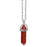Natural Gold Sand Quartz Crystal Hexagonal Pillar Bullet Pendant Necklaces On Sale