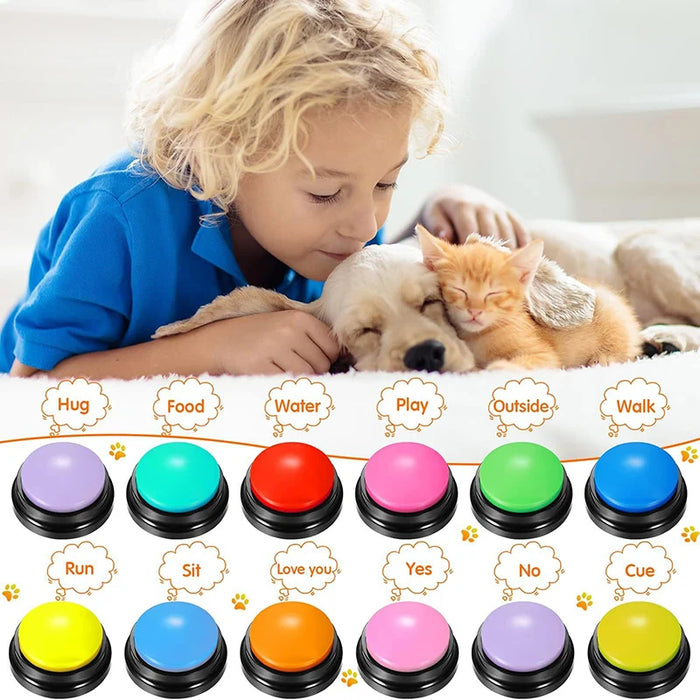 House Pet Training Communication Buzzer Buttons With Playback And 30 Second Voice Recordings On Sale