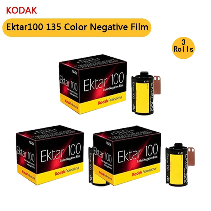 3 Rolls Pack Kodak Ektar 100 Film - 135 Color Negative 35MM Rich Color Professional For 135 Film Kodak Cameras H35/ M38/ M35/ H35N On Sale