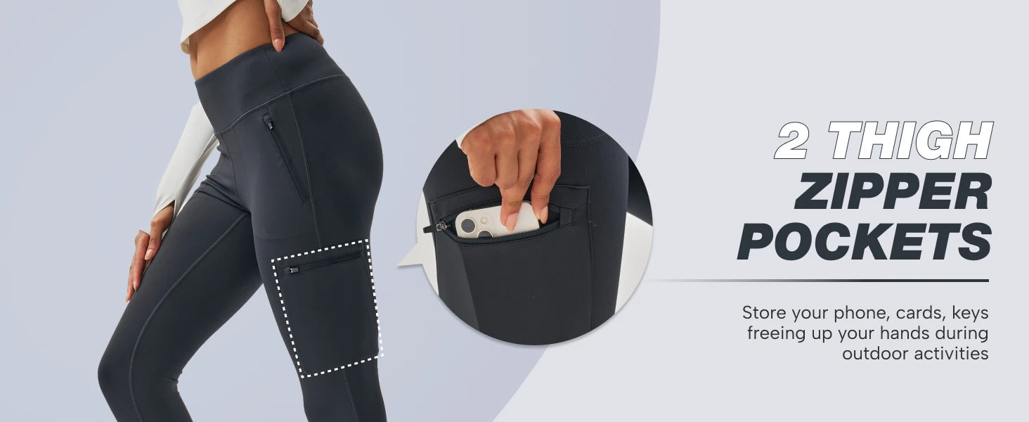 High-Waisted Women’s Hiking Leggings with Side Zipper Pockets On Sale